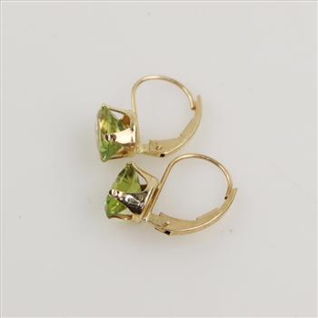 14kt Gold Peridot Drop Earrings