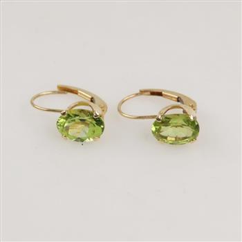 14kt Gold Peridot Drop Earrings