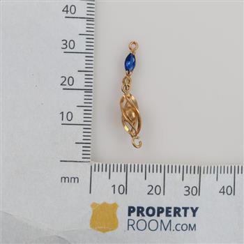 14kt Gold Piece Blue Stone Accent