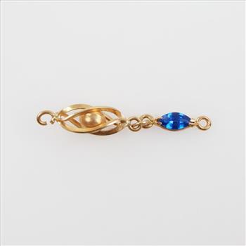 14kt Gold Piece Blue Stone Accent