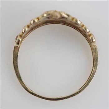 14kt Gold Pink And Clear Stone Quinceanera Ring