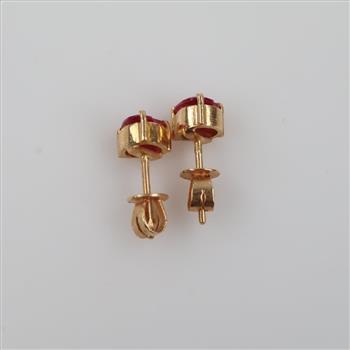 14kt Gold Pink Heart Earrings