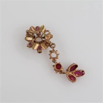 14kt Gold Pink Stone Dangle Earring