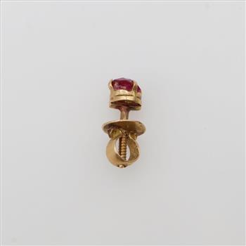 14kt Gold Pink Stone Earring