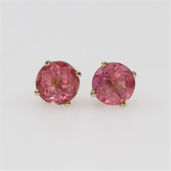 14kt Gold Pink Stone Earrings
