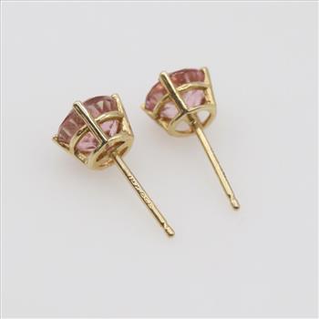 14kt Gold Pink Stone Earrings