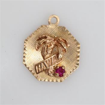 14kt Gold Pink Stone 
