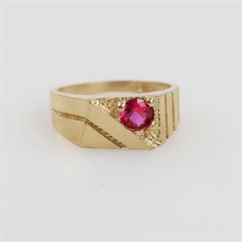 14kt Gold Pink Stone Ring