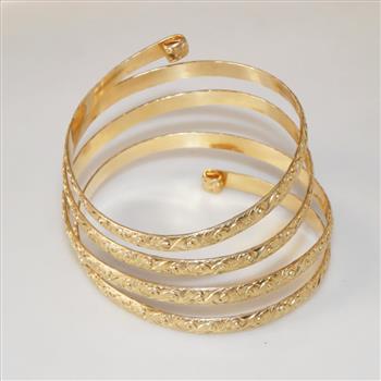 14kt Gold Plated Arm Bracelet -Evaluated By Our Certified Gemologist-AGS/GIA