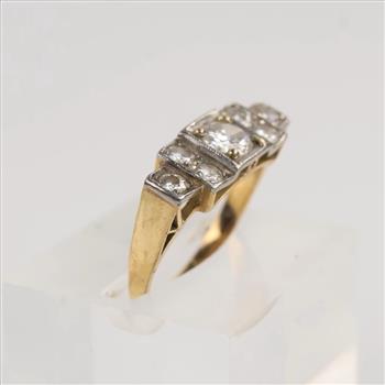 14kt Gold Platinum Accented Diamond Ring - Evaluated By Our Certified Gemologist-AGS/GIA