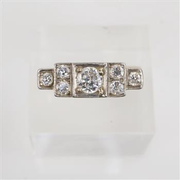 14kt Gold Platinum Accented Diamond Ring - Evaluated By Our Certified Gemologist-AGS/GIA