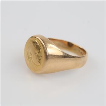 14kt Gold Portrait Signet Ring