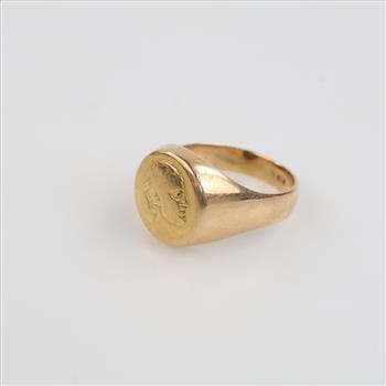 14kt Gold Portrait Signet Ring