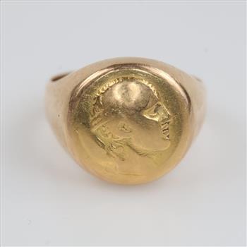 14kt Gold Portrait Signet Ring