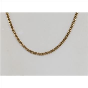 14kt Gold Puffed Curb link Necklace