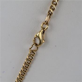 14kt Gold Puffed Curb link Necklace