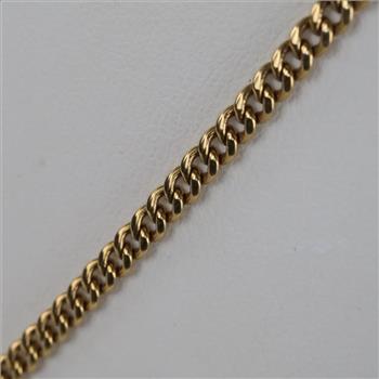 14kt Gold Puffed Curb link Necklace