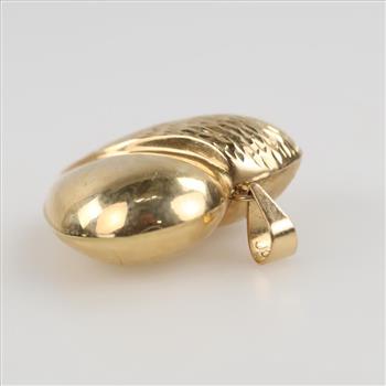 14kt Gold Puffed Heart Hollow Pendant