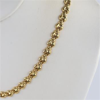 14kt Gold Puffed Hollow Link Chain Necklace