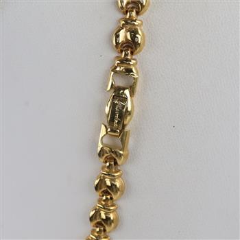 14kt Gold Puffed Hollow Link Chain Necklace
