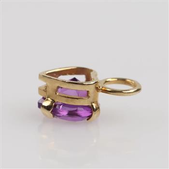 14kt Gold Purple Heart Pendant