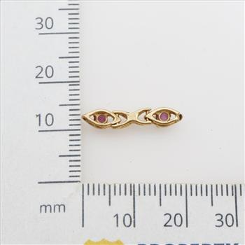 14kt Gold Purple Stone Accent Piece