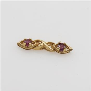 14kt Gold Purple Stone Accent Piece