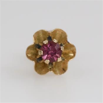14kt Gold Purple Stone Single Earring