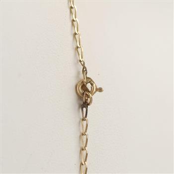 14kt Gold Rectangle Curb Chain Necklace