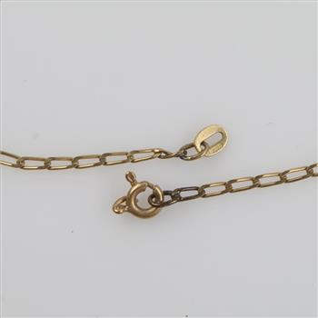 14kt Gold Rectangle Curb Chain Necklace