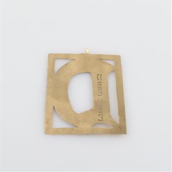 14kt Gold Rectangle D Pendant