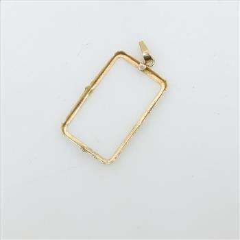 14kt Gold Rectangle Frame Pendant