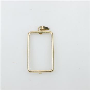 14kt Gold Rectangle Frame Pendant