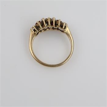 14kt Gold Red And Clear Stone Ring