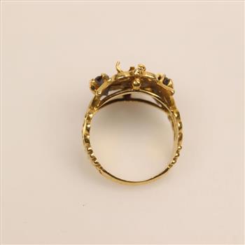 14kt Gold Red Stone Ring