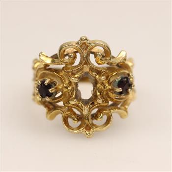 14kt Gold Red Stone Ring