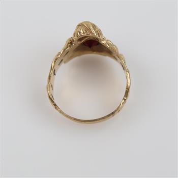 14kt Gold Red Stone Ring