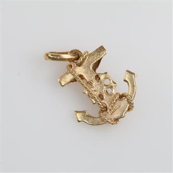 14kt Gold Religious Anchor Pendant