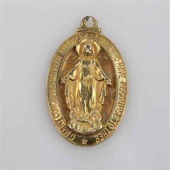 14kt Gold Religious Pendant