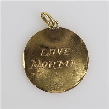 14kt Gold Religious Pendant