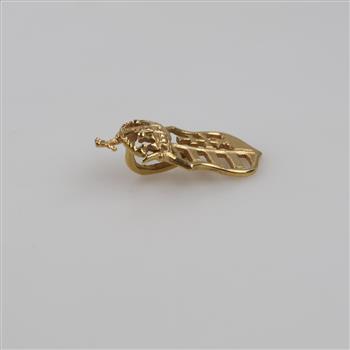 14kt Gold Religious Shield Pendant