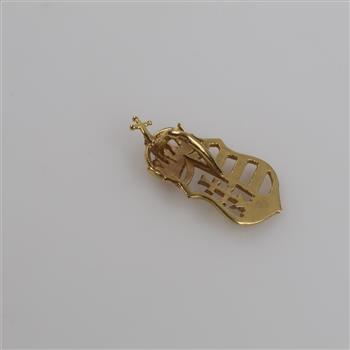 14kt Gold Religious Shield Pendant