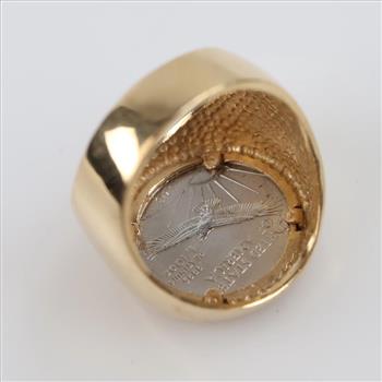 14kt Gold Ring Platinum Eagle Coin