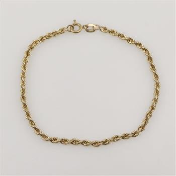 14kt Gold Rope Bracelet