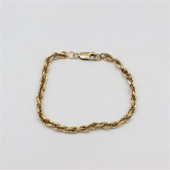14kt Gold Rope Chain Bracelet