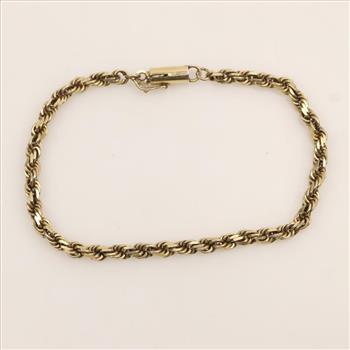 14kt Gold Rope Chain Bracelet