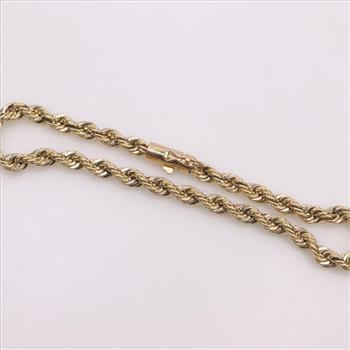 14kt Gold Rope Chain Bracelet