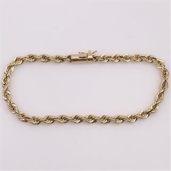 14kt Gold Rope Chain Bracelet