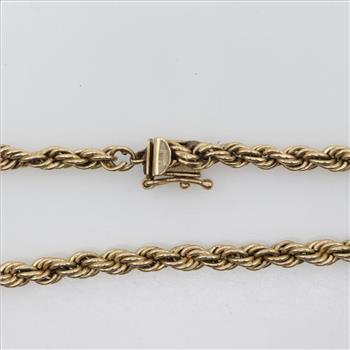 14kt Gold Rope Chain Bracelet