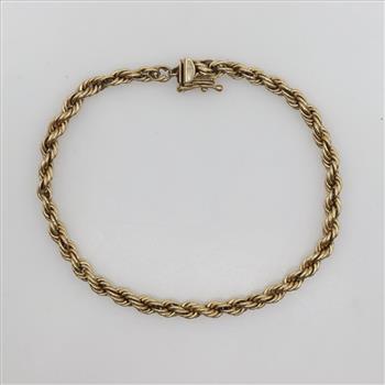 14kt Gold Rope Chain Bracelet